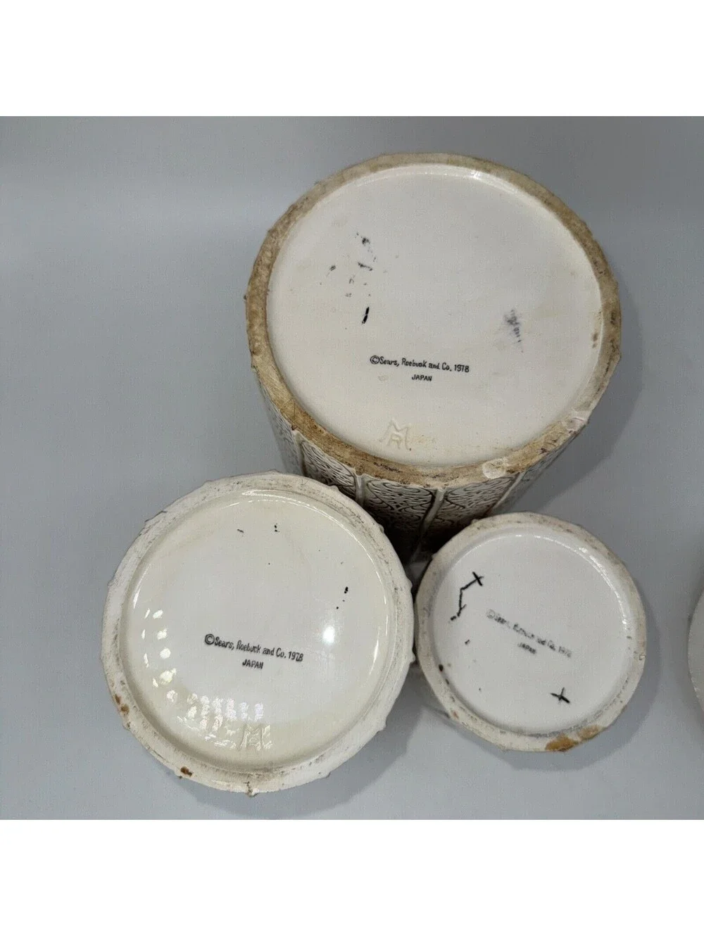 Sears Roebuck '78 Country Coordinates Canisters Salt N Pepper Napkin Holder SET